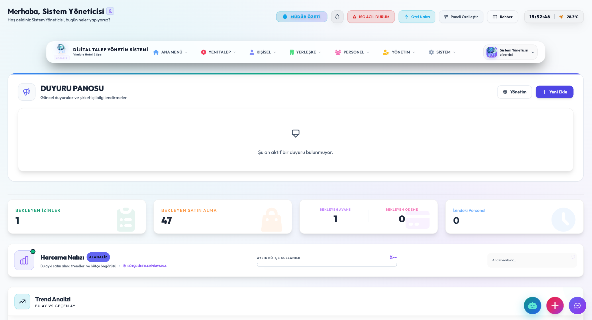 DTYS Yönetim Dashboard